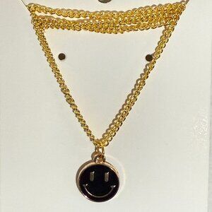 Black Smiley Face Necklace